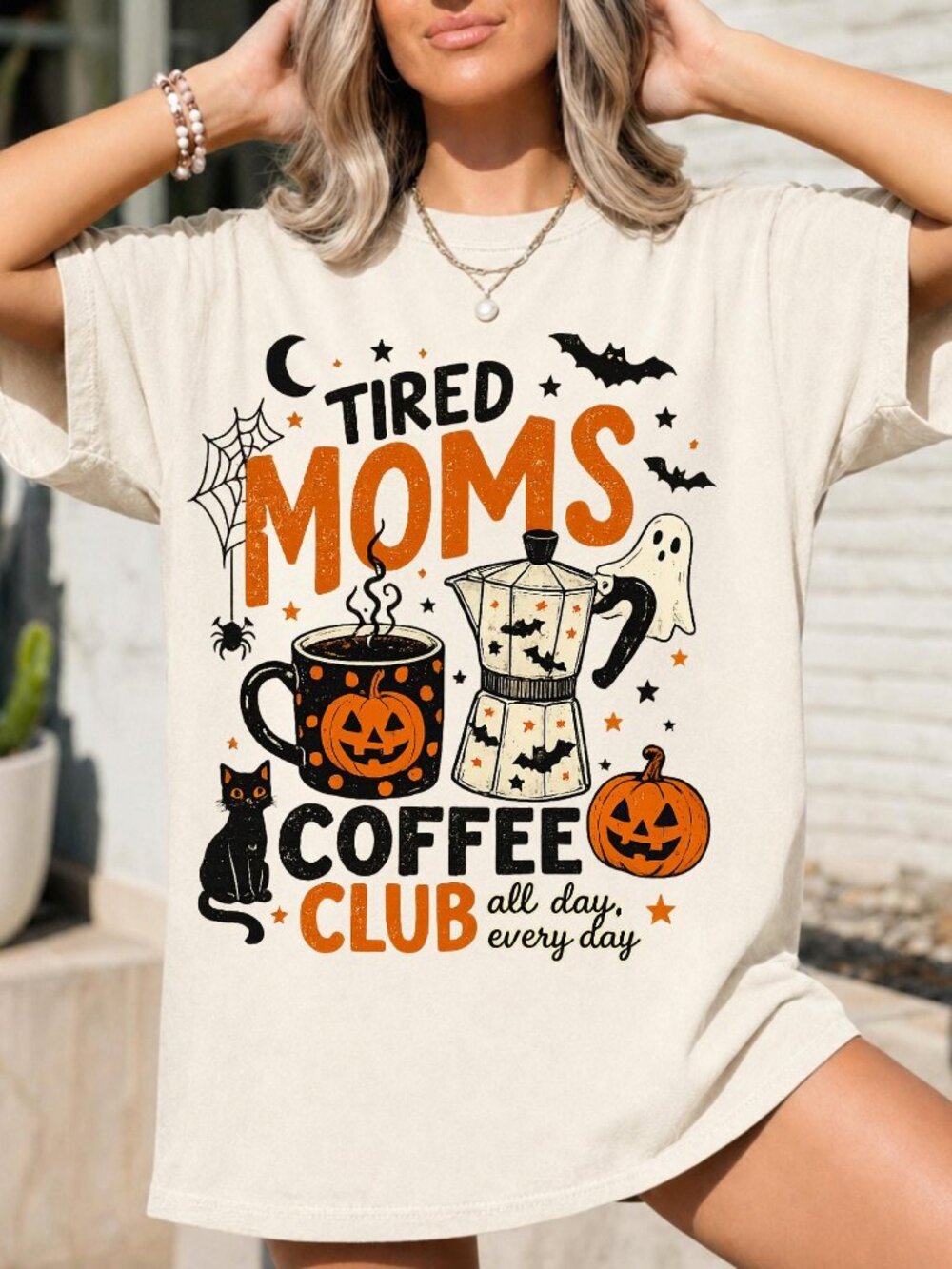 Halloween Mom Shirt, Tired Moms Coffee Club Tee, Spooky Season Shirt